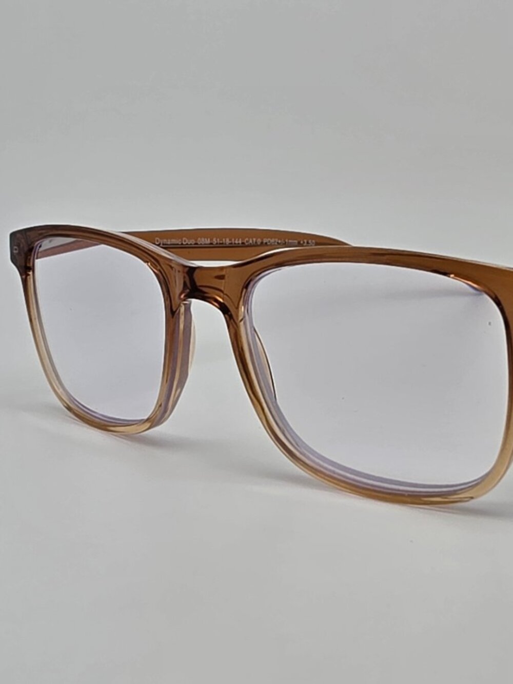 Prive Revaux Dynamic Duo Brown Fade +3.50 Lens Blue Light Reading Glasses 51mm